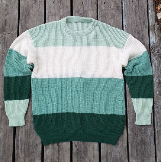 Green Stripe Pullover Sweater