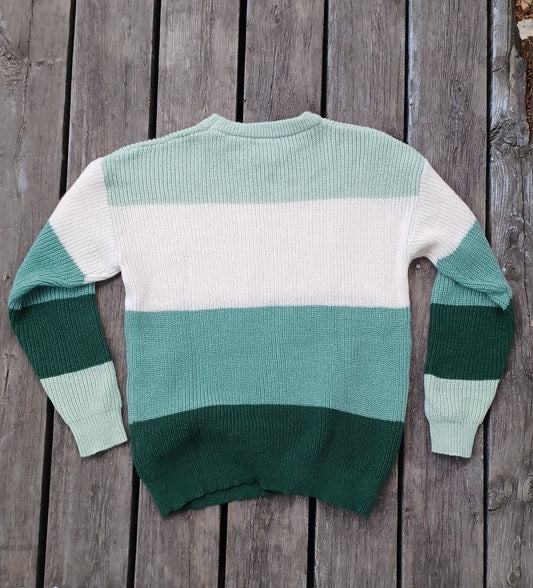 Green Stripe Pullover Sweater